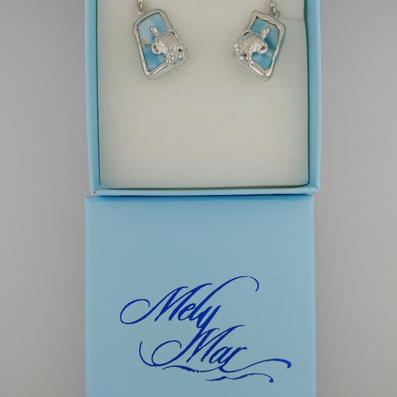 Steling Silver Larimar.One of a Kind Earrings - Picture 2 of 3